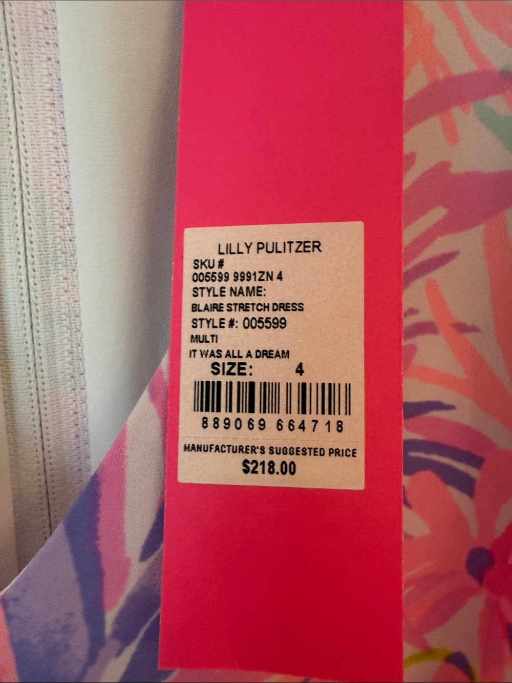 Lilly Pulitzer Pink Tropical Floral V-Neck Flutter Sleeve Dress - Picture 3 of 5